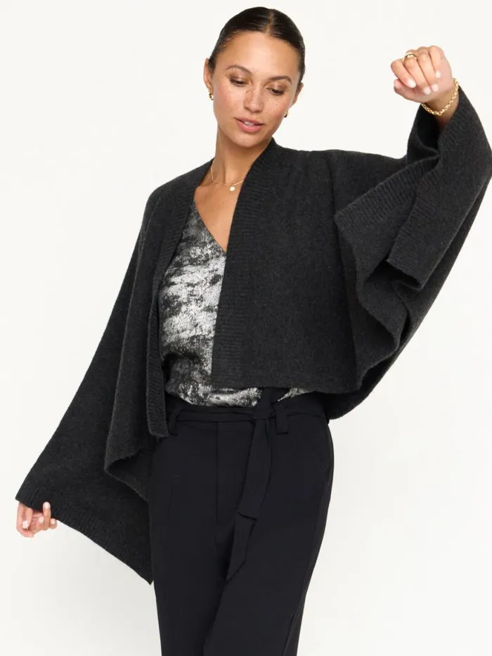 Shop Brochu Walker Cardigans The Estara Wrap Graphite Mlange