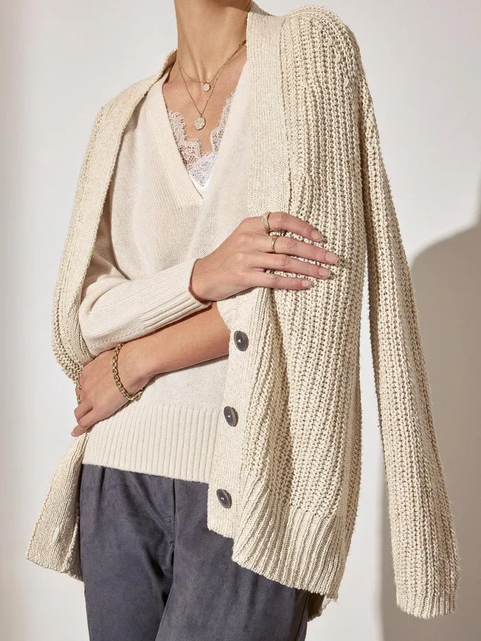 Shop Brochu Walker Cardigans The Jen Cardigan Ecru