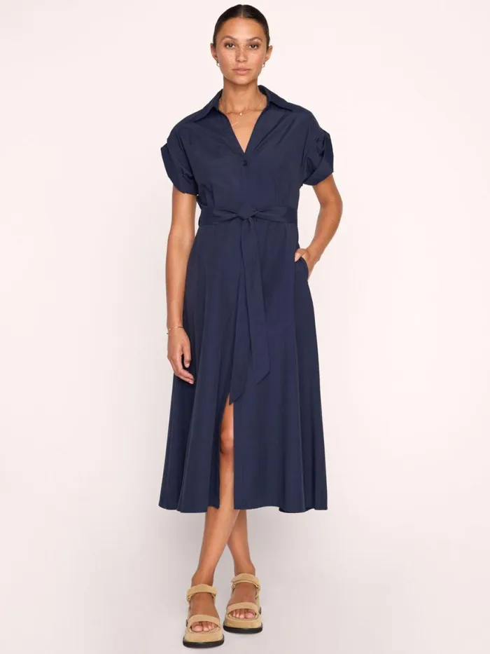 Shop Brochu Walker Dresses The Fia Belted Dress Navy