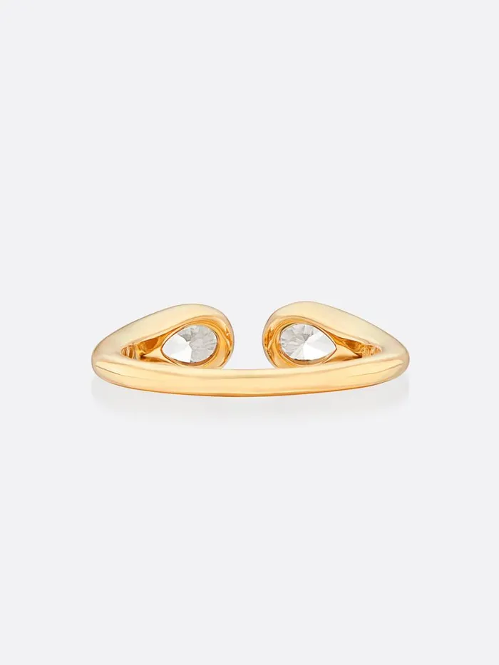 Shop Brochu Walker Fine Jewelry Romance Pear Diamond Droplet Ring Yellow Gold With Diamonds