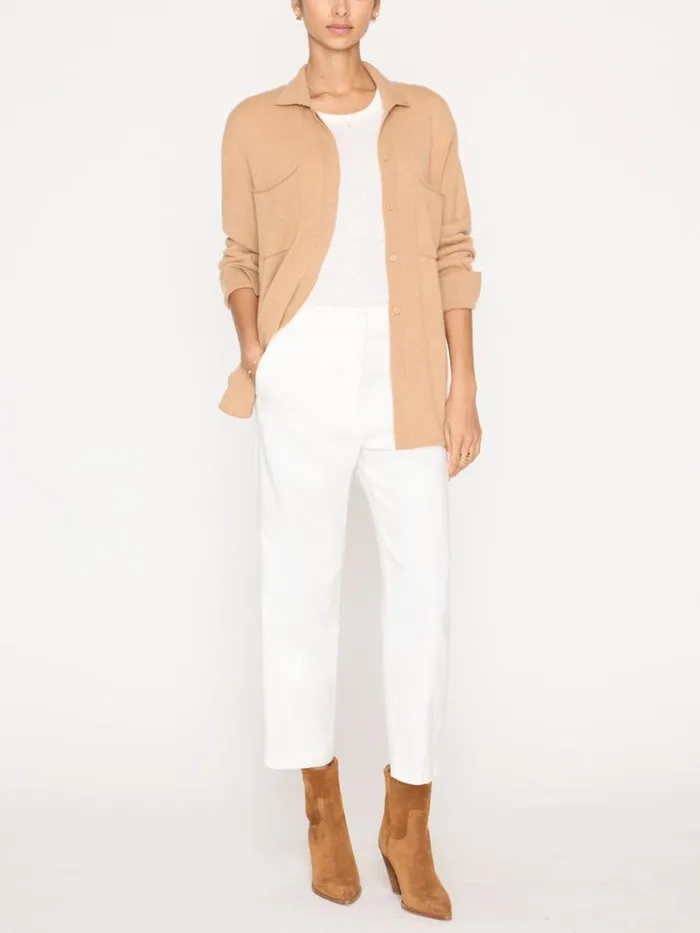 Shop Brochu Walker Jackets and Wraps The Andre Luxe Cashmere Shacket Camel Mlange