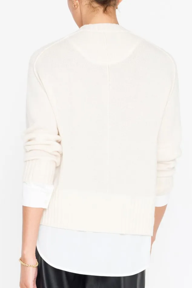 Shop Brochu Walker Looker Sweaters The Parson Crew Looker Almond With White Underlayer