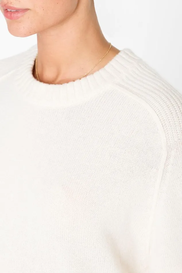 Shop Brochu Walker Looker Sweaters The Parson Crew Looker Almond With White Underlayer
