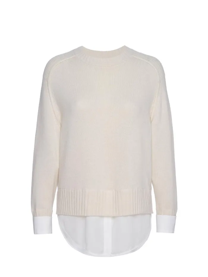Shop Brochu Walker Looker Sweaters The Parson Crew Looker Almond With White Underlayer