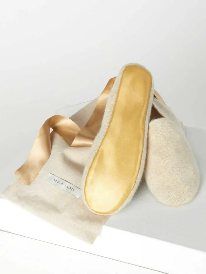 Shop Brochu Walker Shoes The Luxe Slipper Socks Bisque Melange