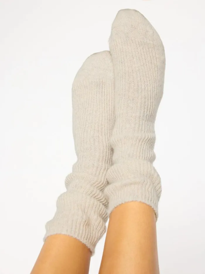 Shop Brochu Walker Shoes The Ribbed Cashmere Socks Mist Melange