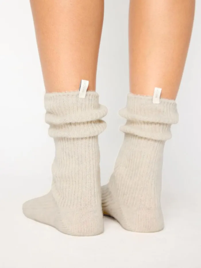 Shop Brochu Walker Shoes The Ribbed Cashmere Socks Mist Melange