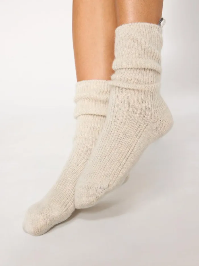 Shop Brochu Walker Shoes The Ribbed Cashmere Socks Mist Melange