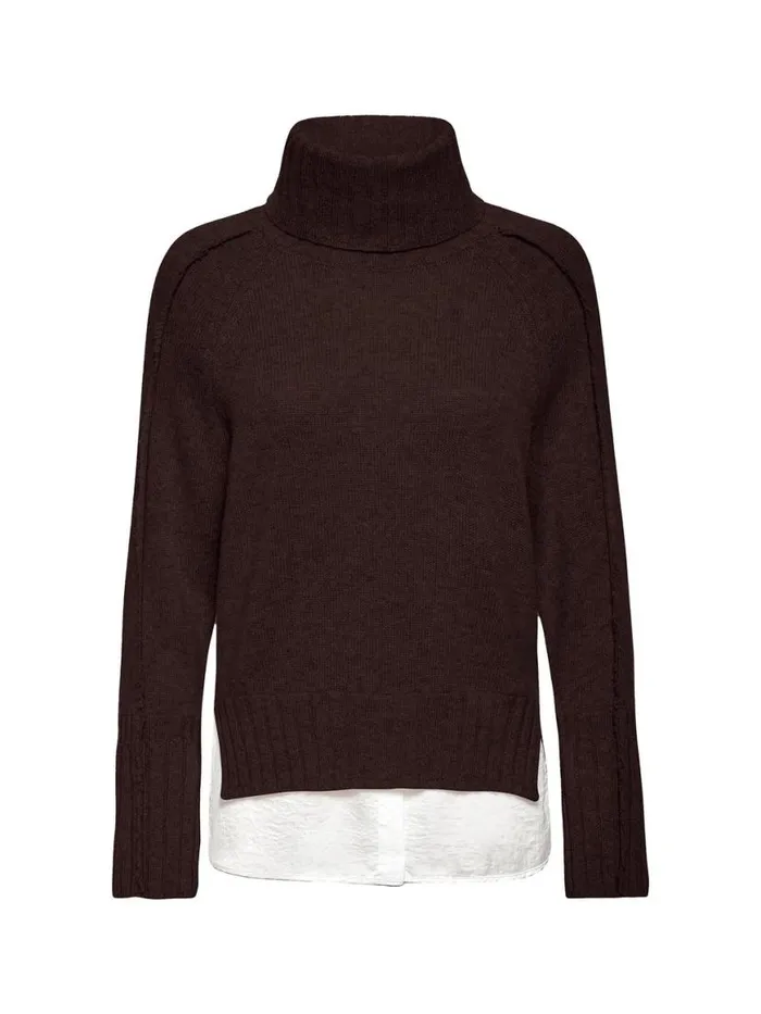 Shop Brochu Walker Sweaters The Jolie Fringe Layered Looker Carob Mlange
