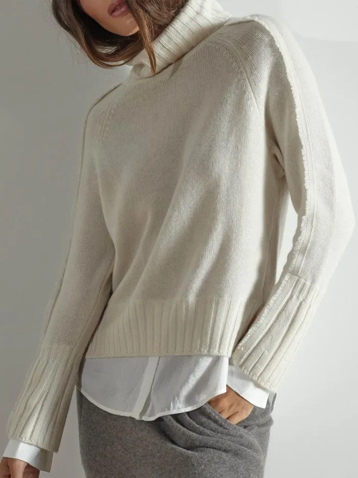 Shop Brochu Walker Sweaters The Jolie Fringe Layered Looker Linen With White Underlayer