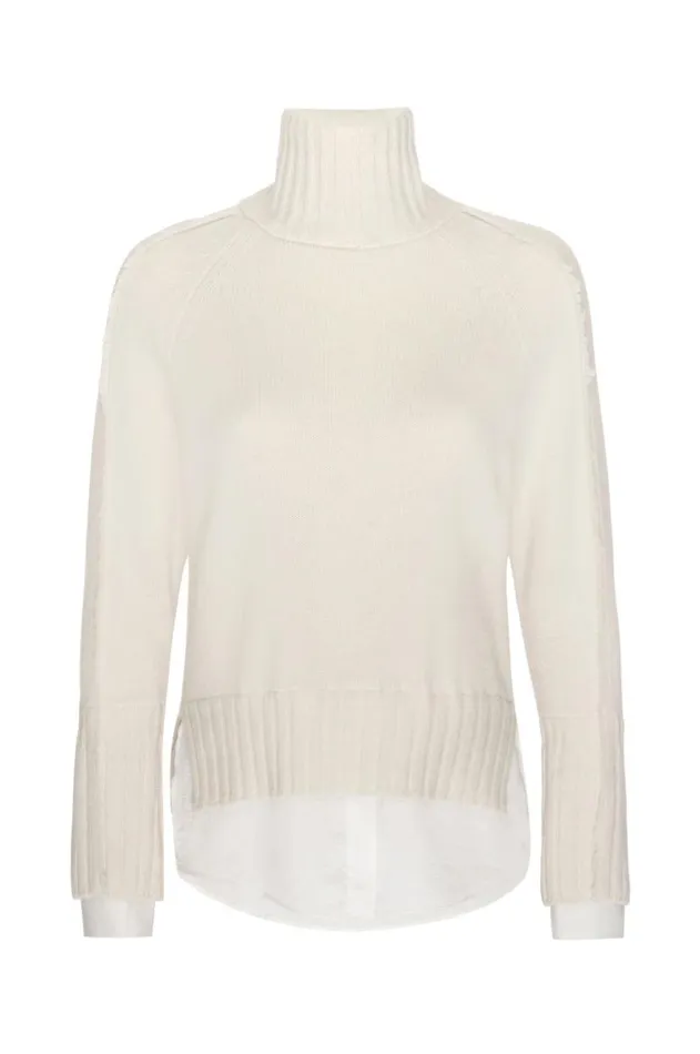 Shop Brochu Walker Sweaters The Jolie Fringe Layered Looker Linen With White Underlayer