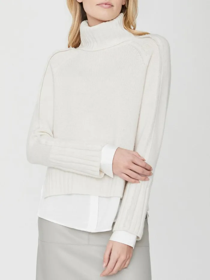 Shop Brochu Walker Sweaters The Jolie Fringe Layered Looker Linen With White Underlayer