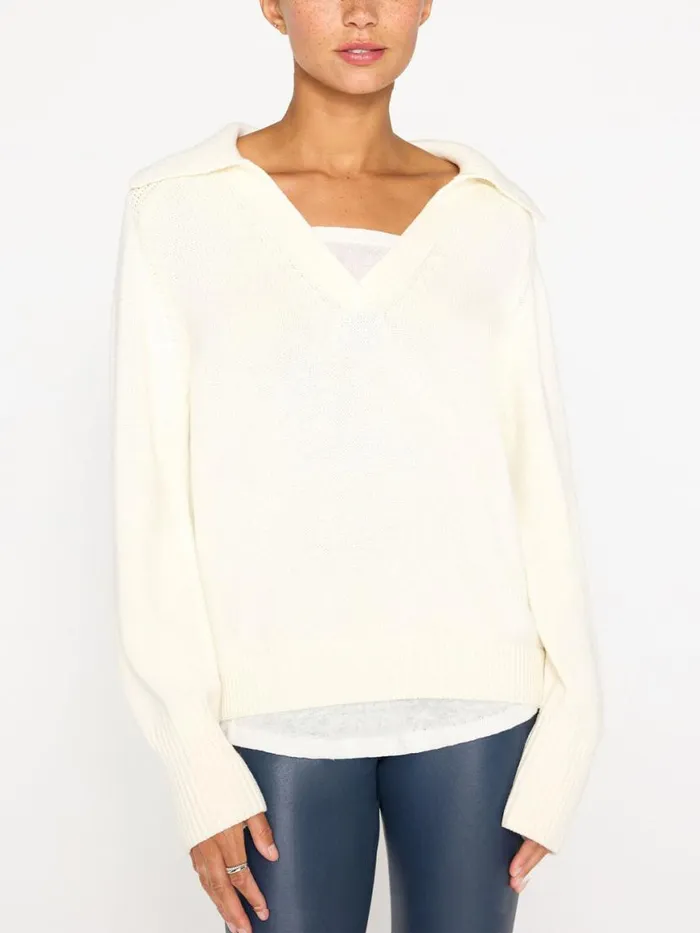 Shop Brochu Walker Sweaters The Rainer Layered Looker Tusk With White Underlayer