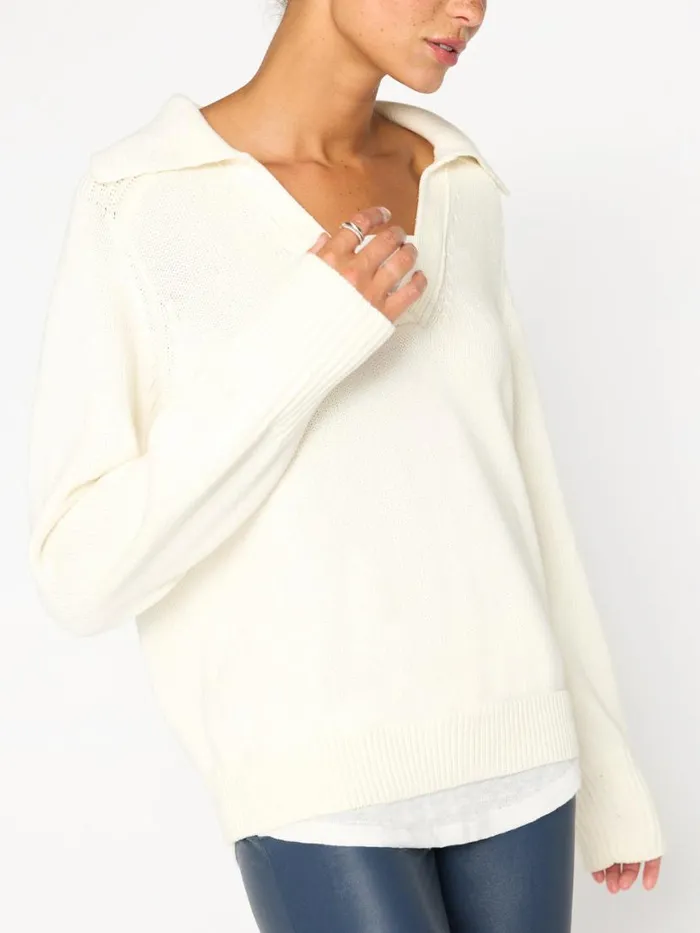 Shop Brochu Walker Sweaters The Rainer Layered Looker Tusk With White Underlayer