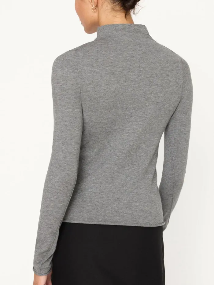 Shop Brochu Walker Tops The Anika Mock Neck Top Steel Mlange