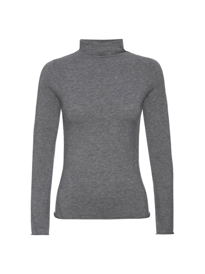 Shop Brochu Walker Tops The Anika Mock Neck Top Steel Mlange