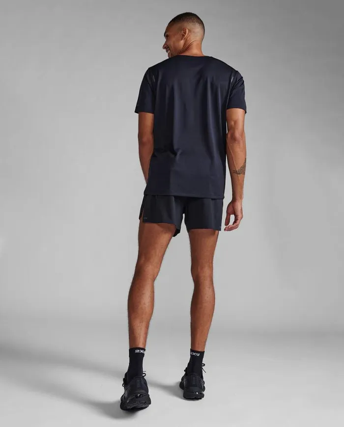 Short Sleeve Mens 2XU Light Speed Tech Tee Blackblack Reflective