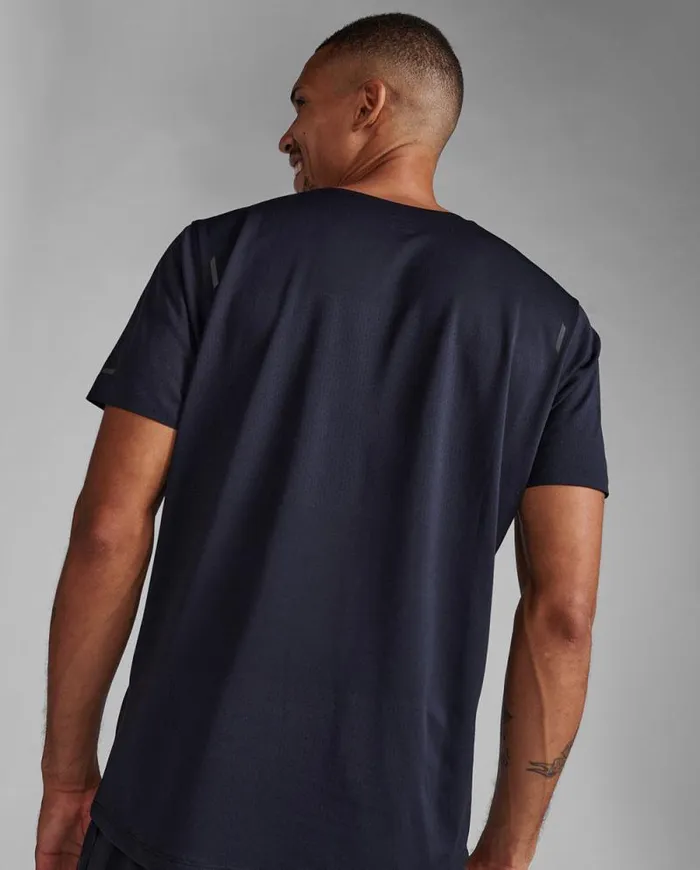 Short Sleeve Mens 2XU Light Speed Tech Tee Blackblack Reflective