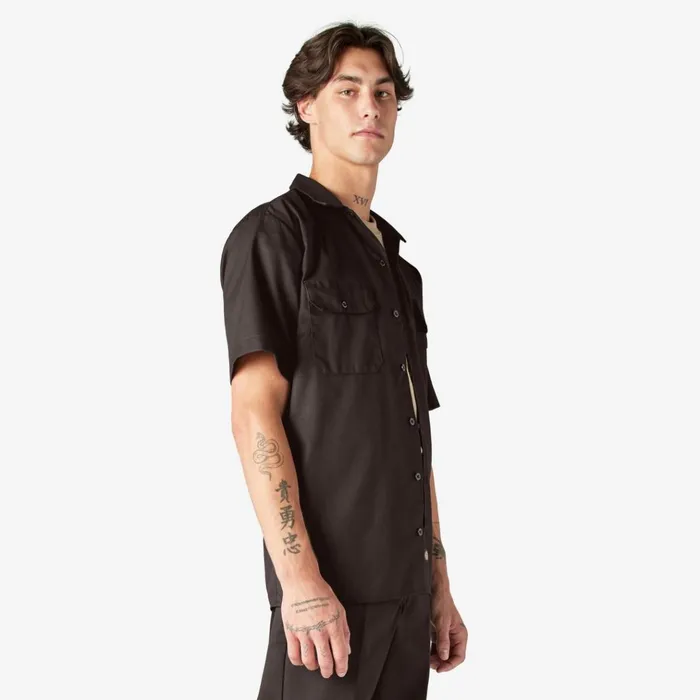 Short Sleeve Work Shirt Dark Brown Dark Brown db Men Dickies Work Shirts Short Sleeve Work Shirt Dark Brown Dark Brown db Men Dickies Work Shirts
