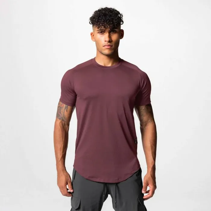 Short Sleeves Men ASRV AeroSilver Established Tee Plum