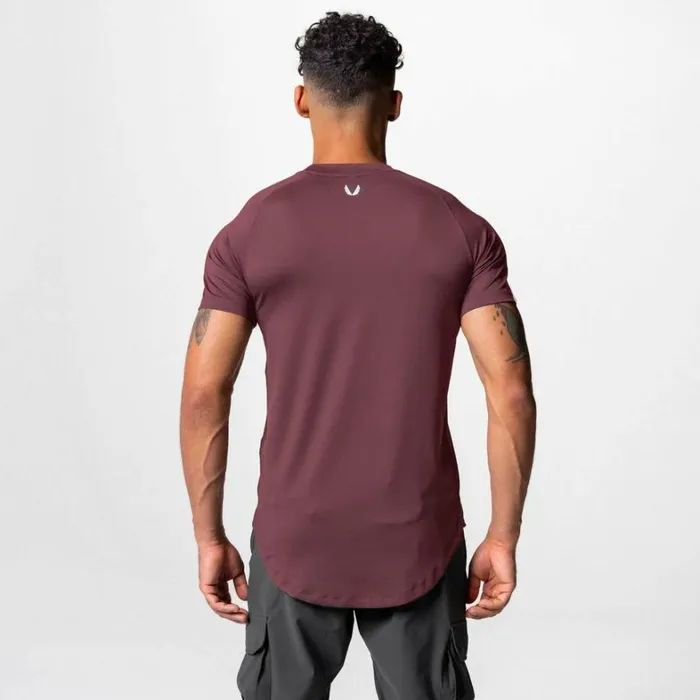 Short Sleeves Men ASRV AeroSilver Established Tee Plum