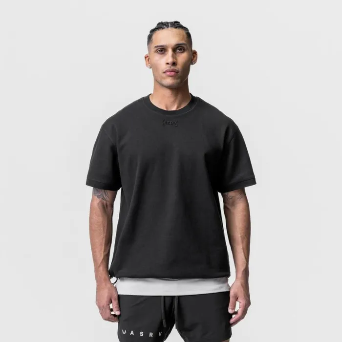 Short Sleeves Men ASRV CottonPlus Heavyweight Oversized Cinch Tee Black