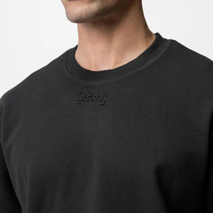 Short Sleeves Men ASRV CottonPlus Heavyweight Oversized Cinch Tee Black