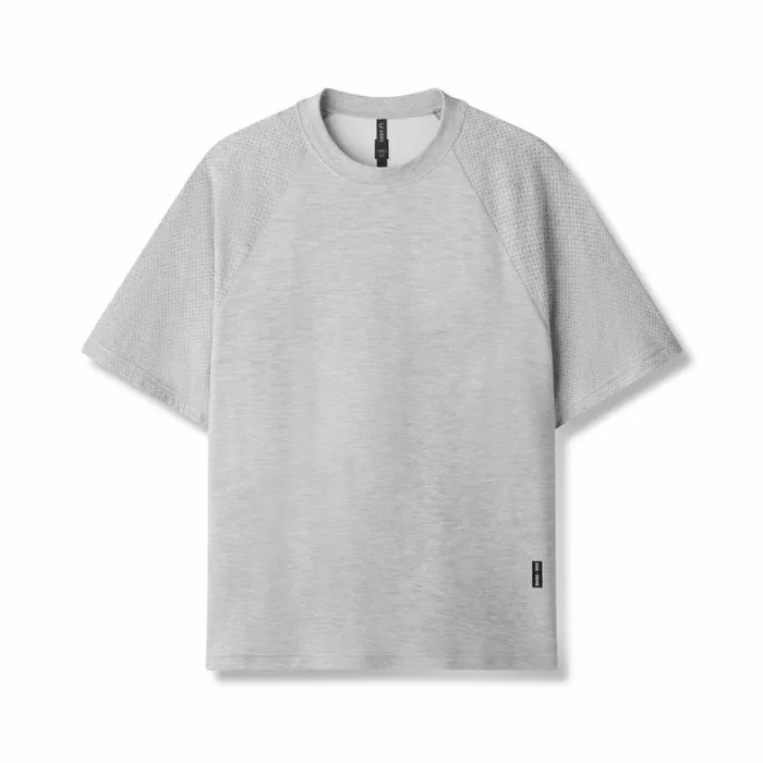 Short Sleeves Men ASRV Waffle Knit Oversized Tee Heather Grey