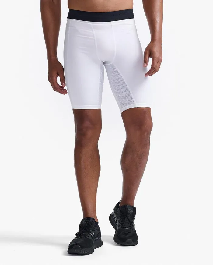 Shorts Mens 2XU Base Layer Compression Shorts White