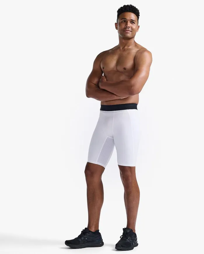 Shorts Mens 2XU Base Layer Compression Shorts White
