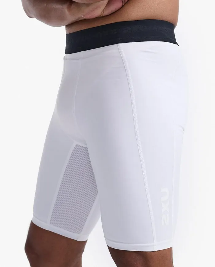 Shorts Mens 2XU Base Layer Compression Shorts White