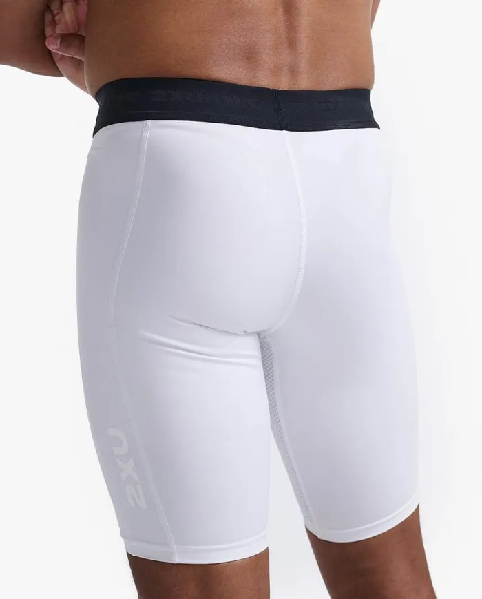 Shorts Mens 2XU Base Layer Compression Shorts White