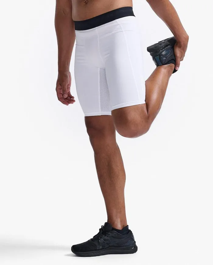 Shorts Mens 2XU Base Layer Compression Shorts White