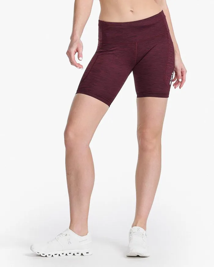 Shorts Womens 2XU Aero MidRise Compression 6034 Shorts Trufflewhite Reflective
