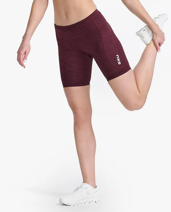 Shorts Womens 2XU Aero MidRise Compression 6034 Shorts Trufflewhite Reflective