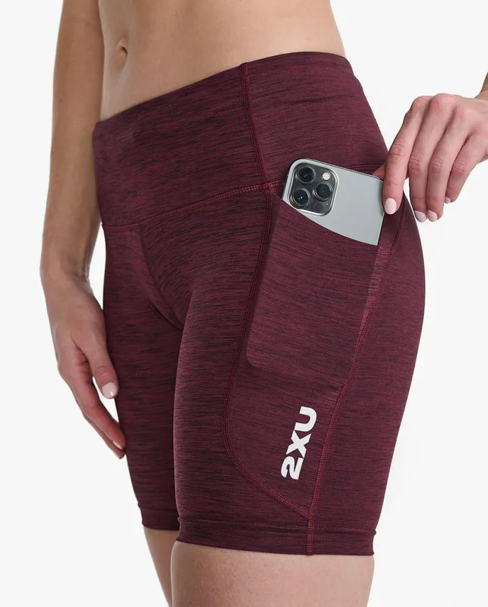 Shorts Womens 2XU Aero MidRise Compression 6034 Shorts Trufflewhite Reflective
