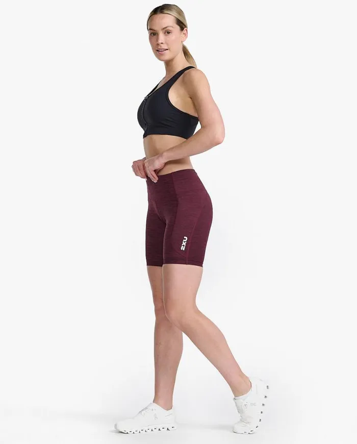 Shorts Womens 2XU Aero MidRise Compression 6034 Shorts Trufflewhite Reflective