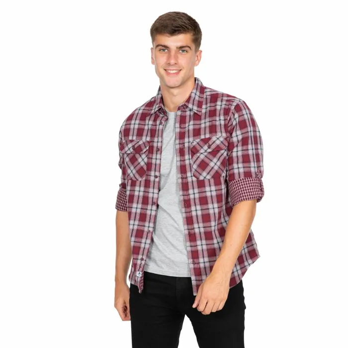Shottery Checked Cotton Shirt Milky Coating Men Trespass Shirts