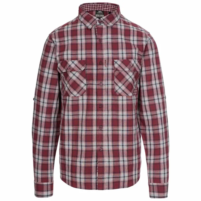 Shottery Checked Cotton Shirt Milky Coating Men Trespass Shirts