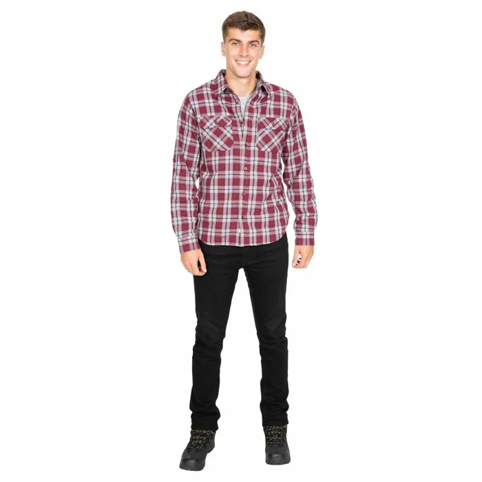 Shottery Checked Cotton Shirt Milky Coating Men Trespass Shirts