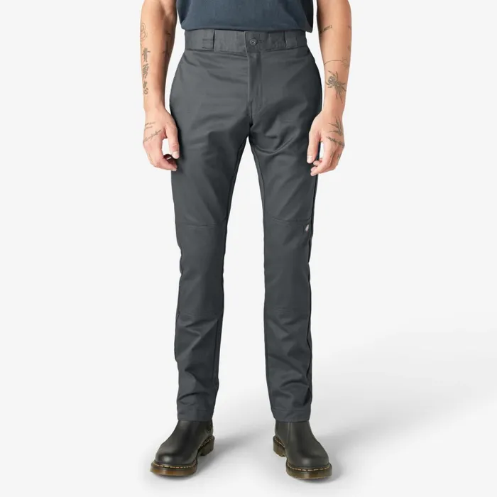 Skinny Fit Double Knee Work Pants Charcoal Gray Charcoal Gray ch Men Dickies Double Knee