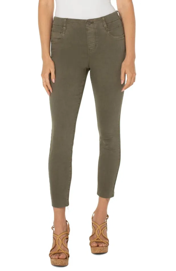SKINNY Women Liverpool Los Angeles THE GIA GLIDER CROP CUT HEM HIGH PERFORMANCE DENIM Green Aloe SKINNY Women Liverpool Los Angeles THE GIA GLIDER CROP CUT HEM HIGH PERFORMANCE DENIM Green Aloe