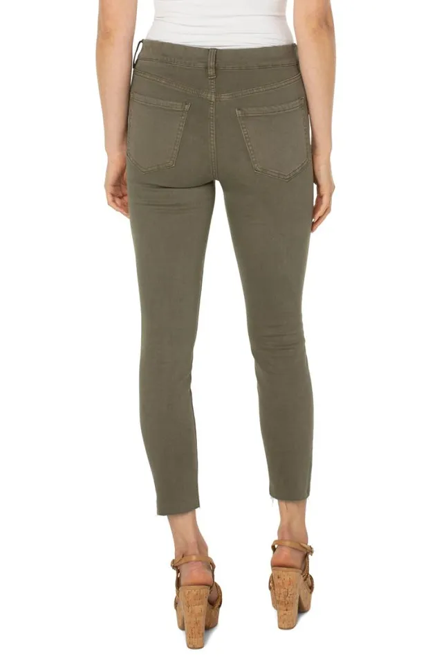 SKINNY Women Liverpool Los Angeles THE GIA GLIDER CROP CUT HEM HIGH PERFORMANCE DENIM Green Aloe
