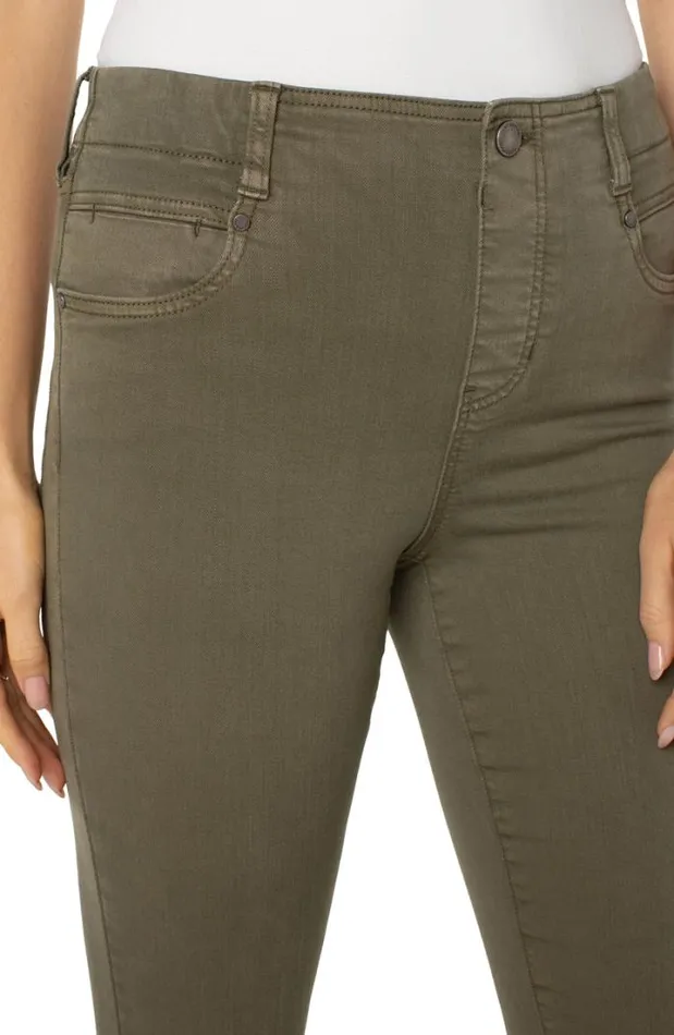 SKINNY Women Liverpool Los Angeles THE GIA GLIDER CROP CUT HEM HIGH PERFORMANCE DENIM Green Aloe