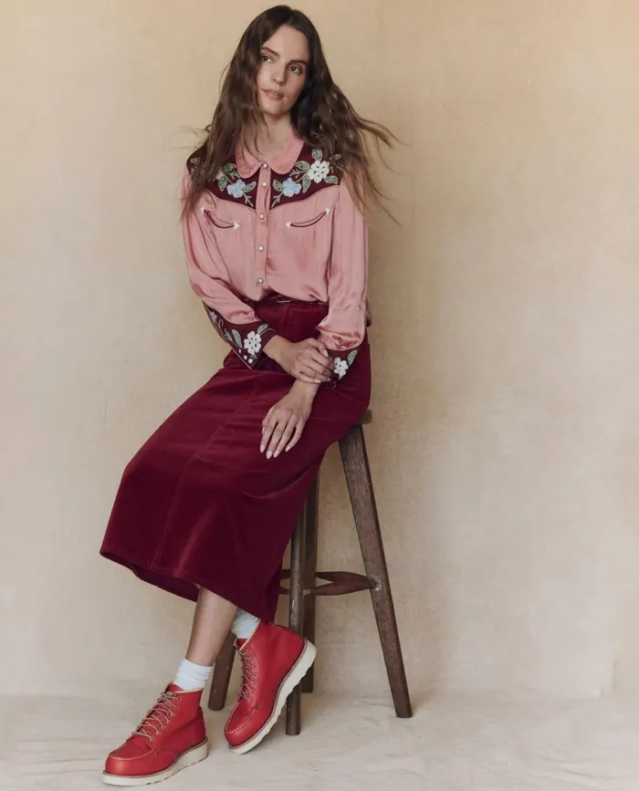 Skirts and Shorts Women The Great The Velvet Column Skirt Bordeaux Skirts and Shorts Women The Great The Velvet Column Skirt Bordeaux