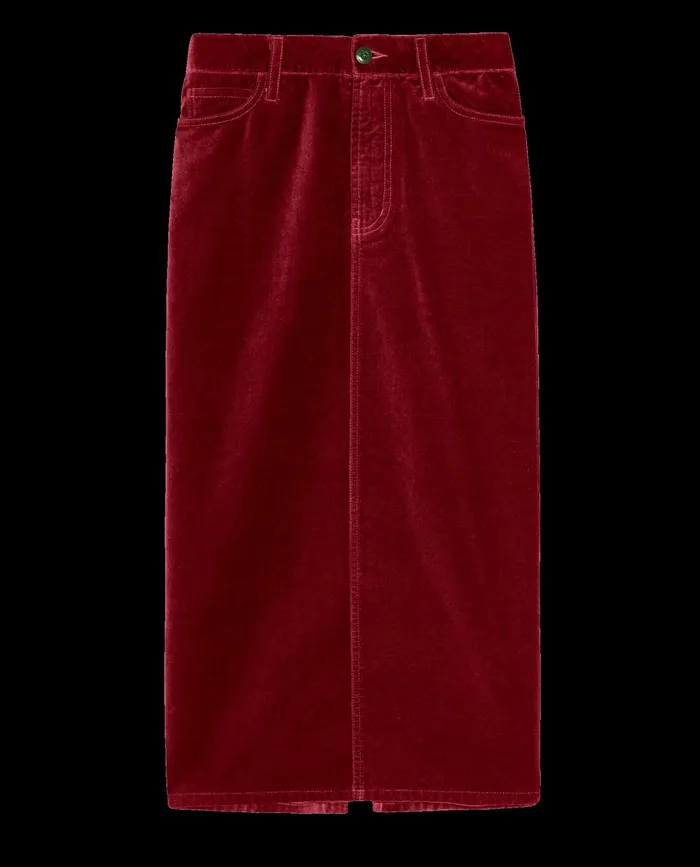 Skirts and Shorts Women The Great The Velvet Column Skirt Bordeaux Skirts and Shorts Women The Great The Velvet Column Skirt Bordeaux