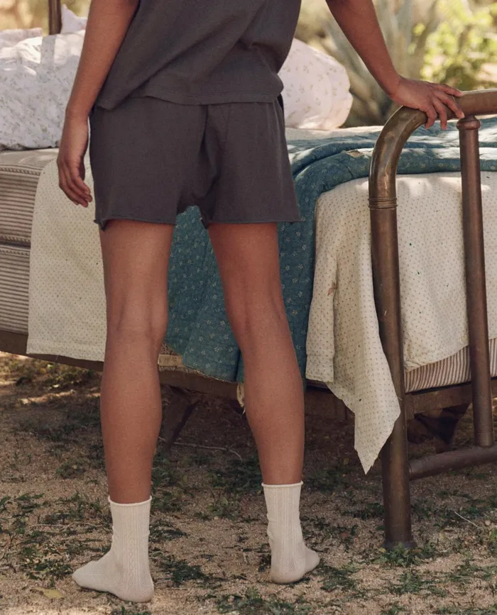 Sleep Bottoms Women The Great The Lounge Short Washed Black Sleep Bottoms Women The Great The Lounge Short Washed Black