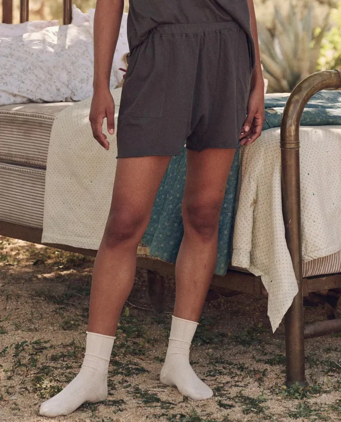 Sleep Bottoms Women The Great The Lounge Short Washed Black Sleep Bottoms Women The Great The Lounge Short Washed Black