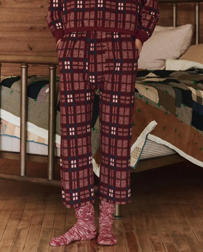 Sleep Bottoms Women The Great The Plush Fleece Pajama Pant Fireside Plaid