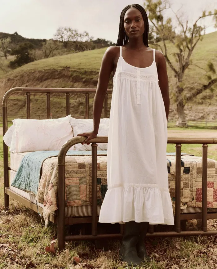 Sleep Dresses Women The Great The Eyelet Ruffle Tank Night Dress True White Sleep Dresses Women The Great The Eyelet Ruffle Tank Night Dress True White
